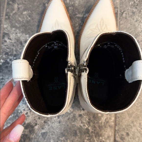 Lane White Leather Western Boots - Picture 7 of 8